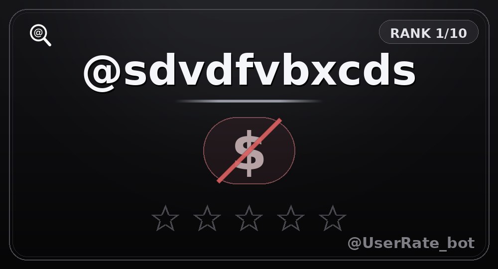 Карточка случайного набора букв @sdvdfvbxcds — нет ценности, ранг 1 из 10